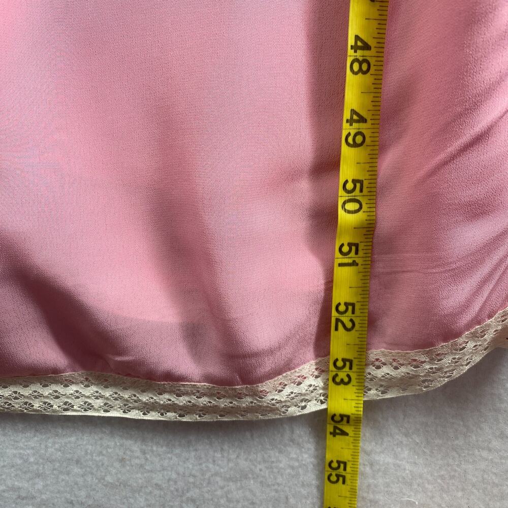 J.CREW Dress 10 Pintuck Lace Trim Slip Crepe de Chine Maxi Viscose Pink NEW - Picture 14 of 15